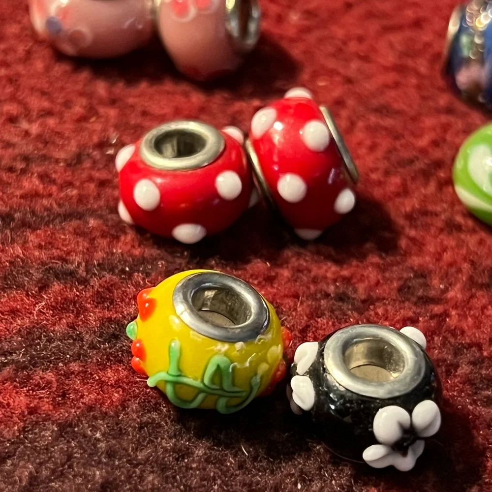 Colorful Glass Bead Charms - Multicolor